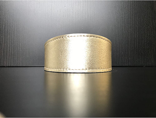 Lined Gold - Whippet Leather Collar - Size M